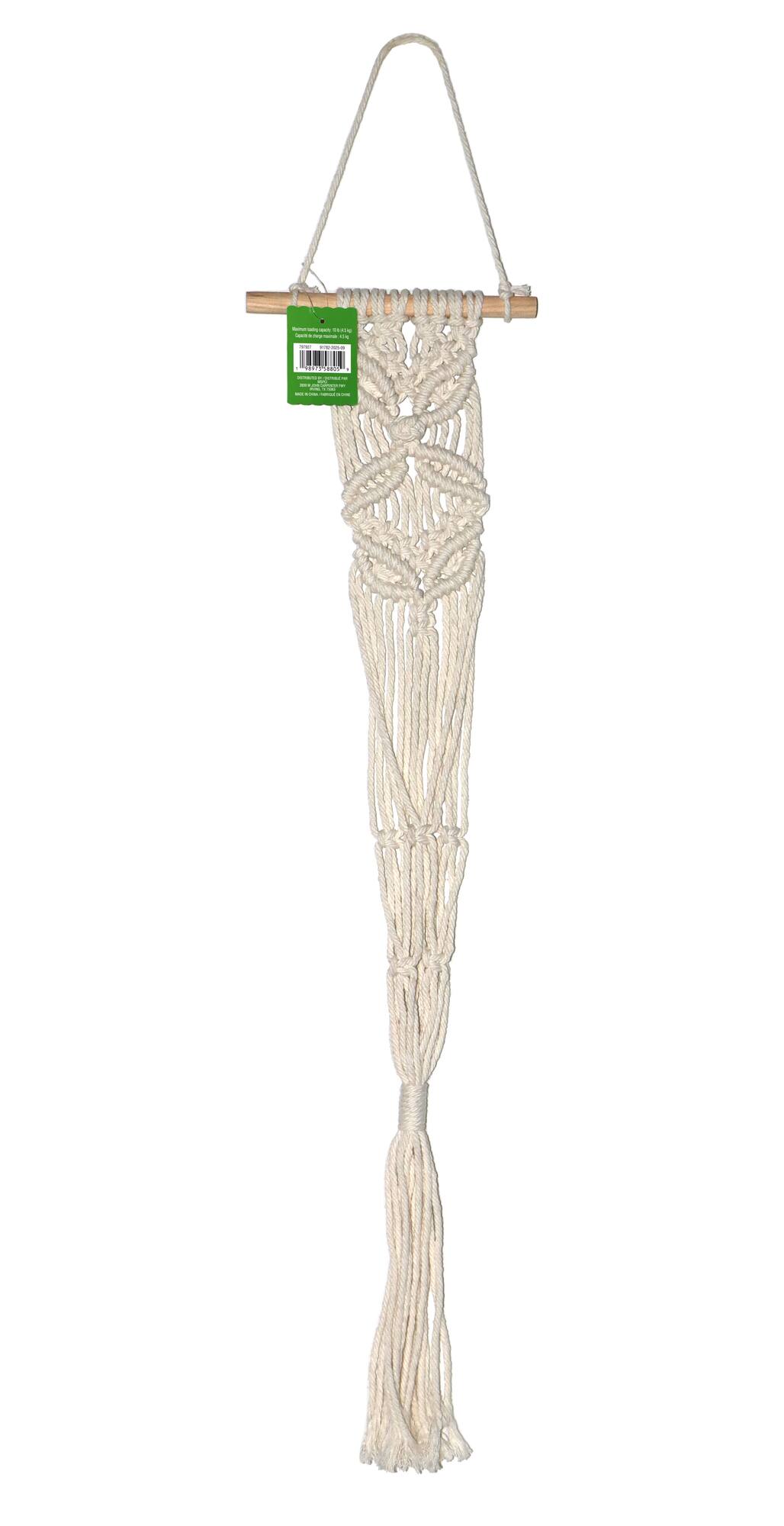 37.5" Natural White Macramé Plant Hanger by Ashland®